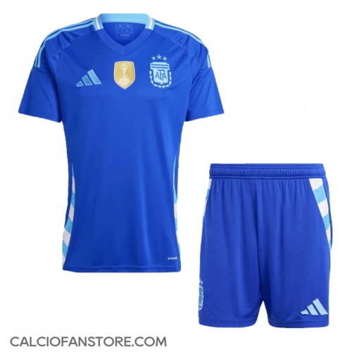 Maglia Calcio Argentina Seconda Divisa Bambino Copa America 2024 Manica Corta (+ pantaloncini)